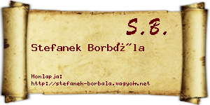 Stefanek Borbála névjegykártya