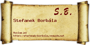 Stefanek Borbála névjegykártya